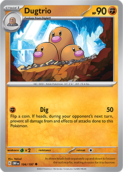 Dugtrio 104/197 Pokémon card from Obsidian Flames for sale at best price