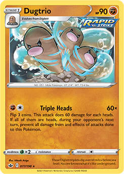Dugtrio 77/198 Pokémon card from Chilling Reign for sale at best price