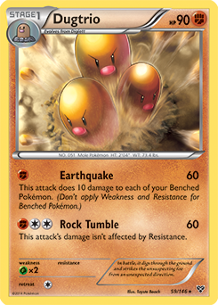 Rare Pokémon card Dugtrio 59/146 from X&Y expansion