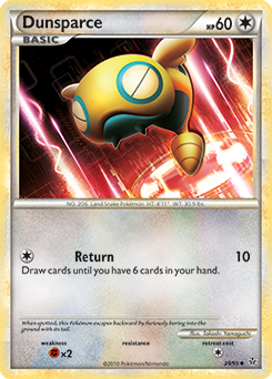 Uncommon Pokémon card Dunsparce 29/95 from Unleashed expansion