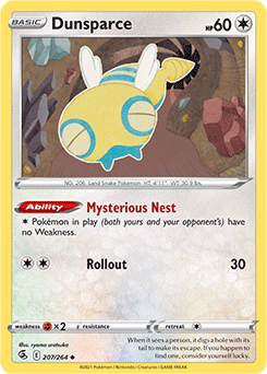Dunsparce 207/264 Pokémon card from Fusion Strike for sale at best price