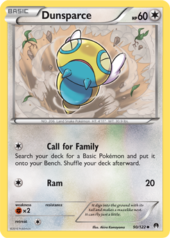 Uncommon Pokémon card Dunsparce 90/122 from Breakpoint expansion