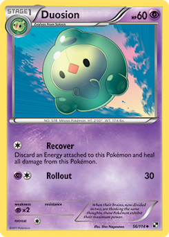 Uncommon Pokémon card Duosion 56/114 from Black & White expansion