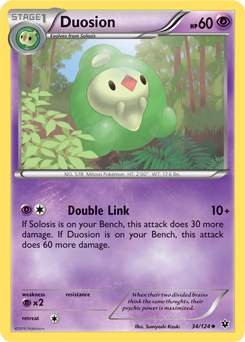 Uncommon Pokémon card Duosion 34/124 from Fates Collide expansion