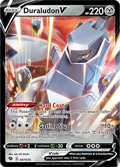 Ultra rare V Pokémon card Duraludon V 047/073 from Champion s Path expansion