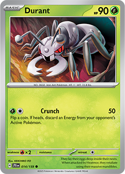 Common Pokémon card Durant 14/159 from Journey Together expansion