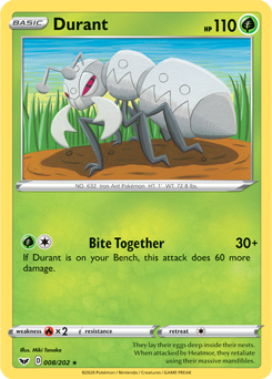 Durant 8/202 Pokémon card from Sword & Shield for sale at best price