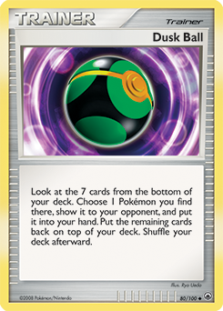 Uncommon Pokémon card Dusk Ball 80/100 from Majestic Dawn expansion