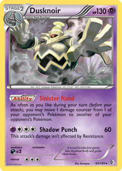 Dusknoir 63/149 Pokémon card from Boundaries Crossed for sale at best price