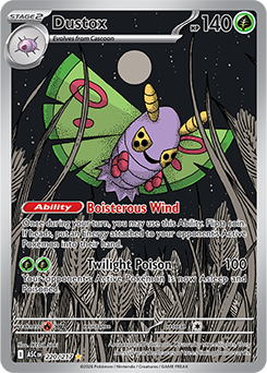 Illustration rare Pokémon card Dustox 220/217 from Ascended Heroes expansion