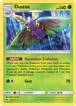 Dustox 28/214 Pokémon card from Lost Thunder for sale at best price