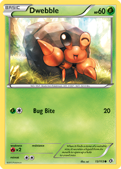 Dwebble 13/113 Pokémon card from Legendary Treasures for sale at best price