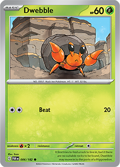 Dwebble 6/182 Pokémon card from Paradox Rift for sale at best price