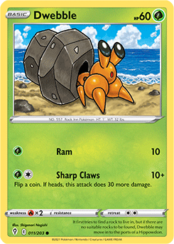 Dwebble 11/203 Pokémon card from Evolving Skies for sale at best price