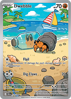 Illustration rare Pokémon card Dwebble 129/86 from Black Bolt expansion