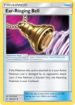 Uncommon Pokémon card Ear-Ringing Bell 194/236 from Unified Minds expansion