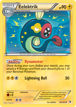 Uncommon Pokémon card Eelektrik 40/101 from Noble Victories expansion