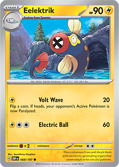 Eelektrik 68/197 Pokémon card from Obsidian Flames for sale at best price
