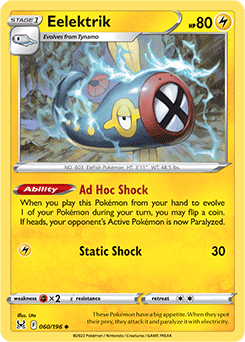 Eelektrik 060/196 Pokémon card from Lost Origin for sale at best price