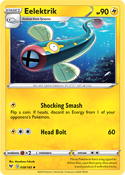 Uncommon Pokémon card Eelektrik 058/185 from Vivid Voltage expansion