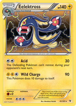 Rare holo Pokémon card Eelektross 41/101 from Noble Victories expansion