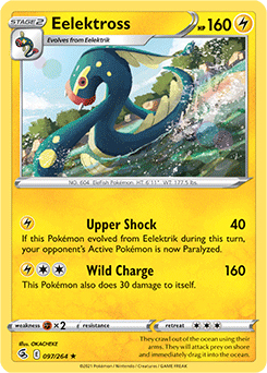 Rare Pokémon card Eelektross 97/264 from Fusion Strike expansion