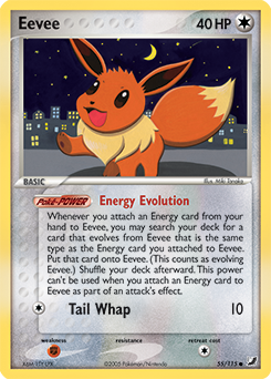 Carte Pokémon Evoli 55/115 de la série Ex Forces Cachées en vente au meilleur prix