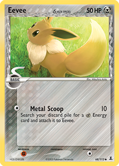 Carte Pokémon Evoli 68/113 de la série Ex Espèces Delta en vente au meilleur prix