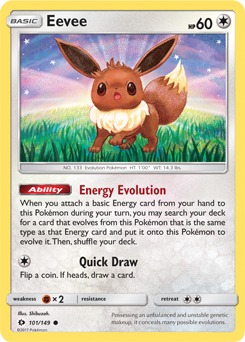 Eevee 101/149 Pokémon card from Sun & Moon for sale at best price