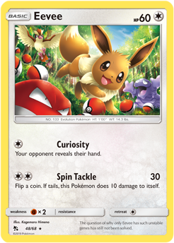 Eevee 48/68 Pokémon card from Hidden Fates for sale at best price