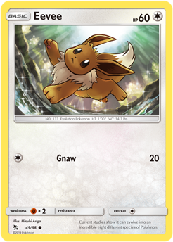 Eevee 49/68 Pokémon card from Hidden Fates for sale at best price