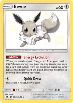 Shining Pokémon Pokémon card Eevee SV41/SV94 from Hidden Fates expansion