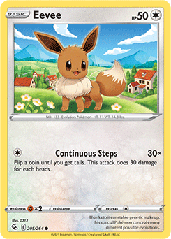 Eevee 205/264 Pokémon card from Fusion Strike for sale at best price