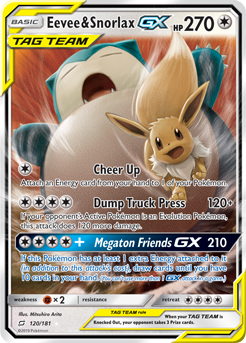 Eevee Snorlax GX 120/181 Pokémon card from Team Up for sale at best price