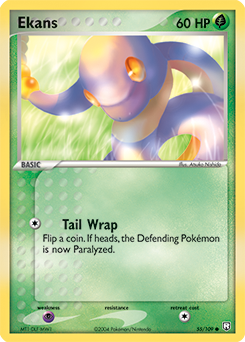 Common Pokémon card Ekans 55/109 from Ex Team Rocket Returns expansion