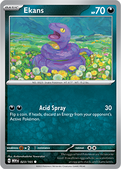 Common Pokémon card Ekans 23/165 from 151 expansion