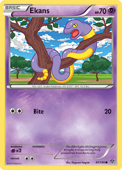 Common Pokémon card Ekans 47/146 from X&Y expansion