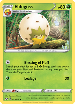 Uncommon Pokémon card Eldegoss 21/202 from Sword & Shield expansion