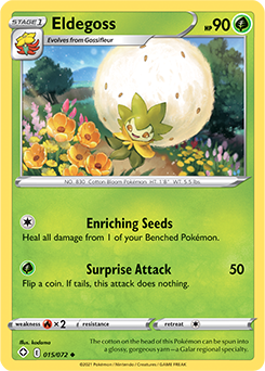 Uncommon Pokémon card Eldegoss 015/072 from Shining Fates expansion