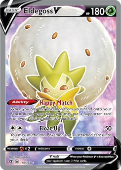 Full Art Pokémon Pokémon card Eldegoss V 176/192 from Rebel Clash expansion