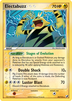 Carte Pokémon Elektek 22/115 de la série Ex Forces Cachées en vente au meilleur prix