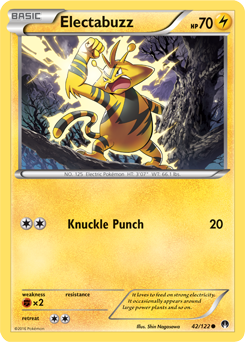 Common Pokémon card Electabuzz 42/122 from Breakpoint expansion