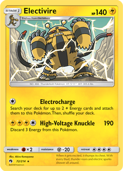 Electivire 72/214 Pokémon card from Lost Thunder for sale at best price