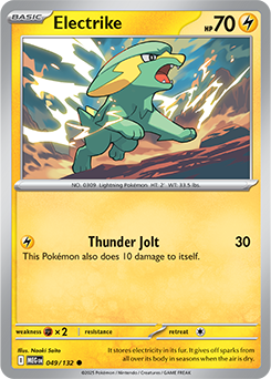 Common Pokémon card Electrike 49/132 from Mega Evolution expansion