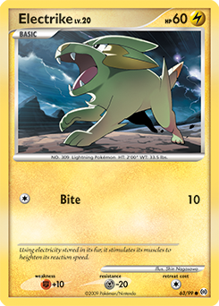 Carte Pokémon Electrike 63/99 de la série Arceus en vente au meilleur prix