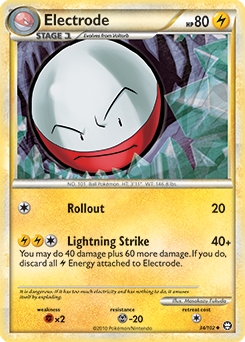 Uncommon Pokémon card Electrode 34/102 from Triumphant expansion