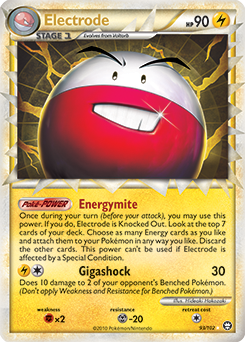 Prime Pokémon Pokémon card Electrode 93/102 from Triumphant expansion