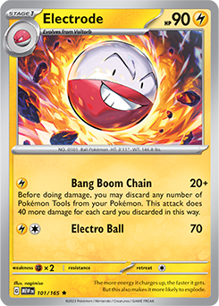 Rare Pokémon card Electrode 101/165 from 151 expansion