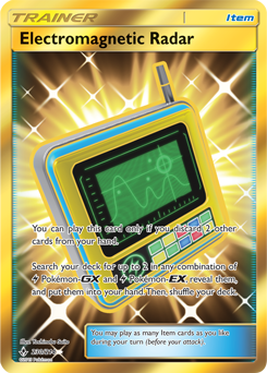 Secret Gold Pokémon card Electromagnetic Radar 230/214 from Unbroken Bonds expansion