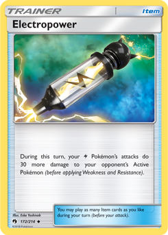 Uncommon Pokémon card Electropower 172/214 from Lost Thunder expansion